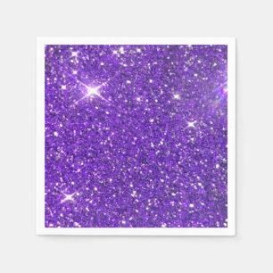 Trendy Purple Sparkling Glitter Glitz Napkins
