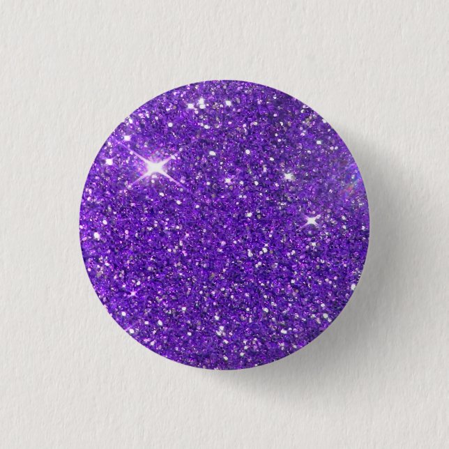 Trendy Purple Sparkling Glitter Glitz Pinback Button (Front)