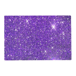 Trendy Purple Sparkling Glitter Glitz Placemat