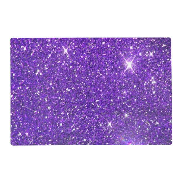 Trendy Purple Sparkling Glitter Glitz Placemat (Front)