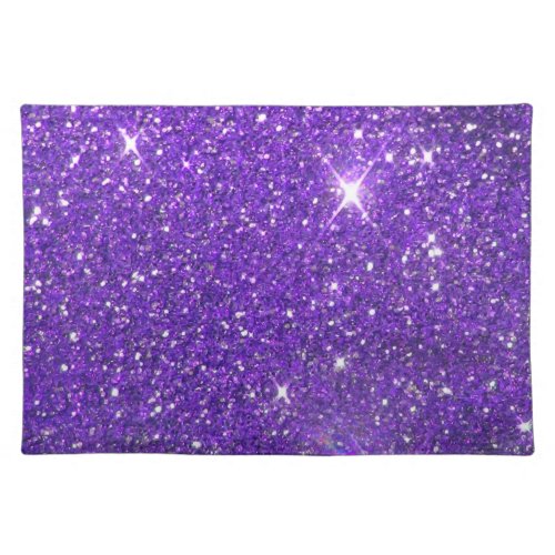Trendy Purple Sparkling Glitter Glitz Placemat