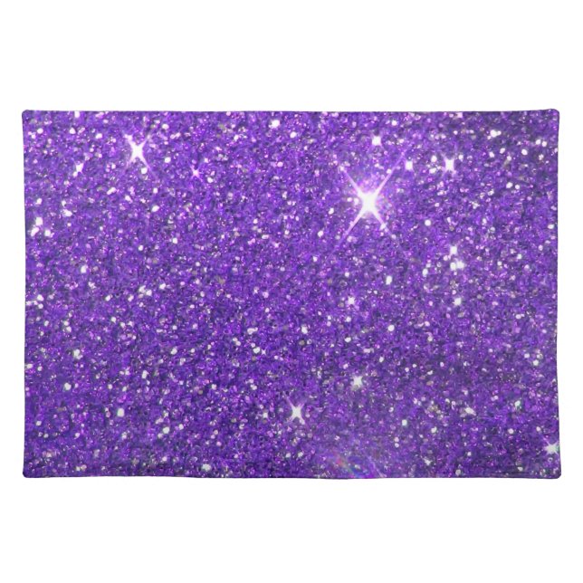 Trendy Purple Sparkling Glitter Glitz Placemat (Front)