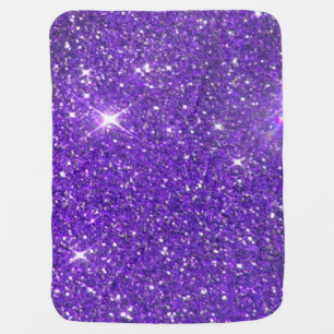 Trendy Purple Sparkling Glitter Glitz Stroller Blanket