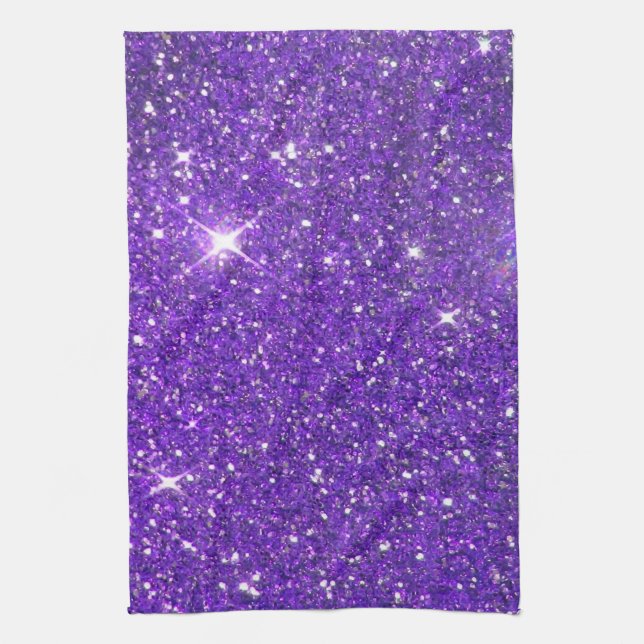Trendy Purple Sparkling Glitter Glitz Towel (Vertical)