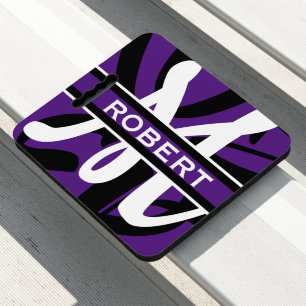 Trendy Purple Sports Monogrammed Stadium Seat Cushion