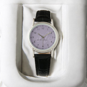 Trendy Purple Stylish Monogram Initial and Name Watch