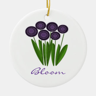Trendy Purples Flower Ceramic Ornament