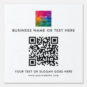 Trendy QR Code Company Business Logo Modern Yard Sign