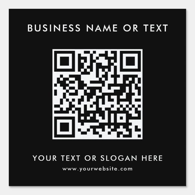 Trendy QR Code Logo Modern Elegant Template Yard Sign (Front)