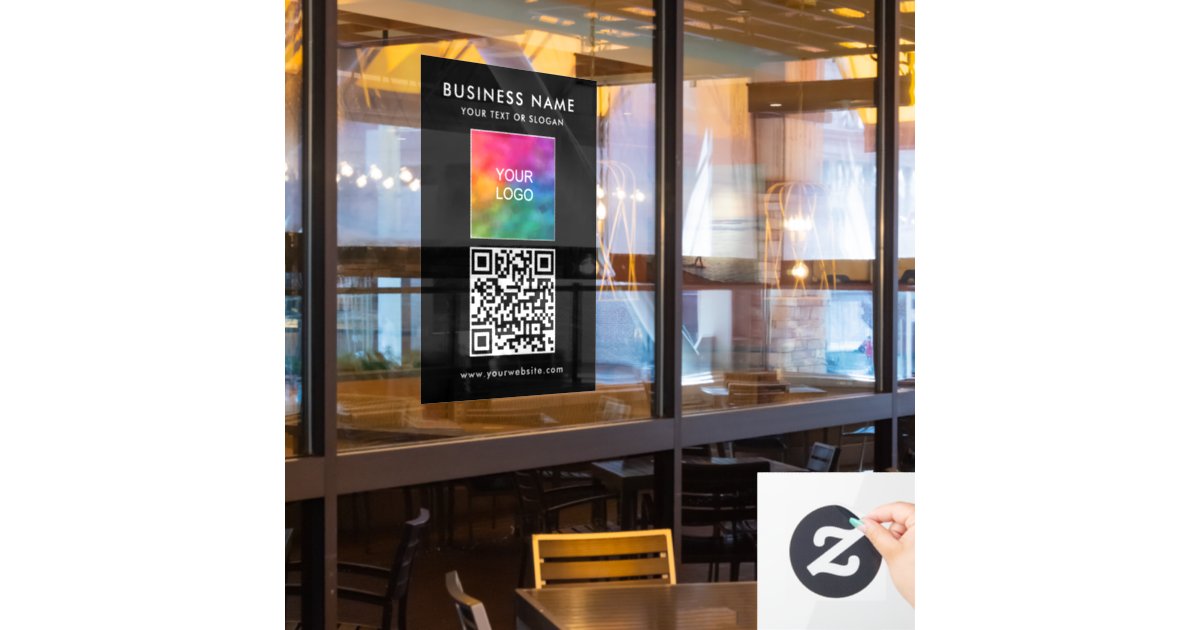 Trendy QR Code Logo Modern Minimalist Template Window Cling | Zazzle