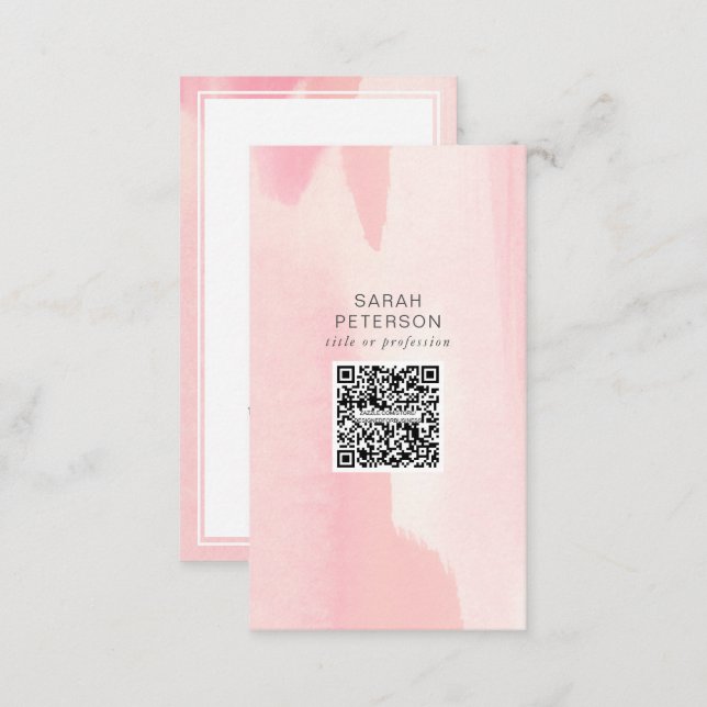 Trendy QR code social media abstract personal Business Card (Front/Back)