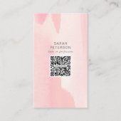 Trendy QR code social media abstract personal Business Card (Front)