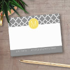 Trendy Quatrefoil Pattern with Address & Monogram