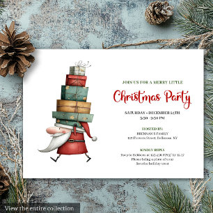 Trendy Quirky Santa Watercolor Party Invitation