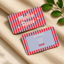 Trendy quirky striped business card