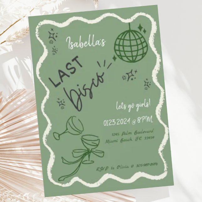 Trendy Quirky Wavy Hand Drawn Bachelorette Party Invitation (Creator Uploaded)