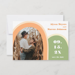 Trendy Rainbow Boho Save the Date Green
