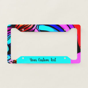 Trendy Rainbow Cartoon Anime Design Personalized License Plate Frame