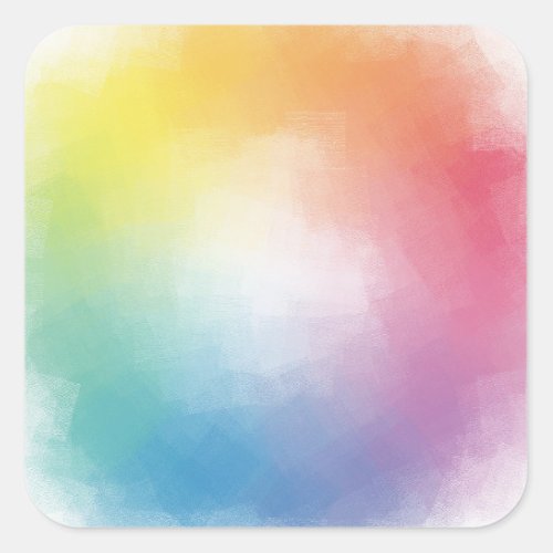Trendy Rainbow Colors Blank Template Pink Red Square Sticker