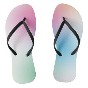 Trendy Rainbow Colors Elegant Pink Red Orange Flip Flops