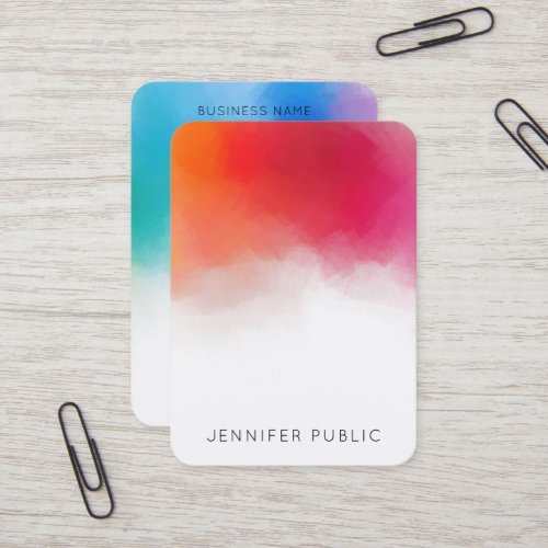 Trendy Rainbow Colors Modern Colorful Abstract Art Business Card