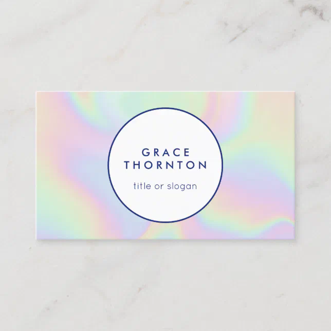 Trendy Rainbow Iridescent Abstract Business Card | Zazzle