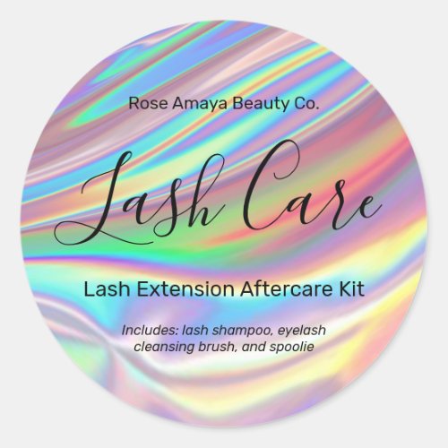 Trendy Rainbow Lash Extension Aftercare Kit Label