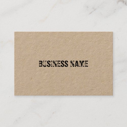 Trendy Real Kraft Paper Distressed Text Template Business Card