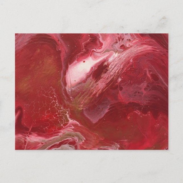 Trendy Red Abstract Design Postcard (Front)
