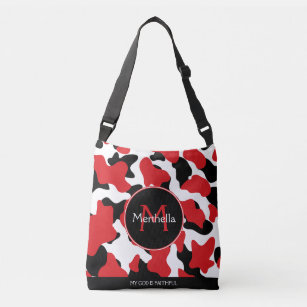 Monogrammed Cow Print Crossbody Clutch Wristlet