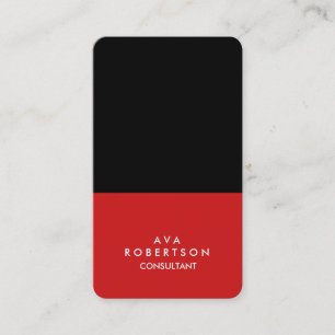 Trendy Red Black Creative Consultant Manager Business Card