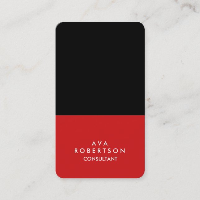 Trendy Red Black Creative Consultant Manager Business Card (Front)