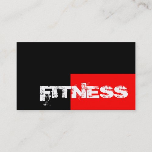 Trendy Red Black Fitness Personal Trainer Business Card