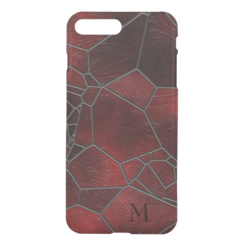 Trendy Red _ Black Glass Mosaic Pattern iPhone 8 Plus7 Plus Case