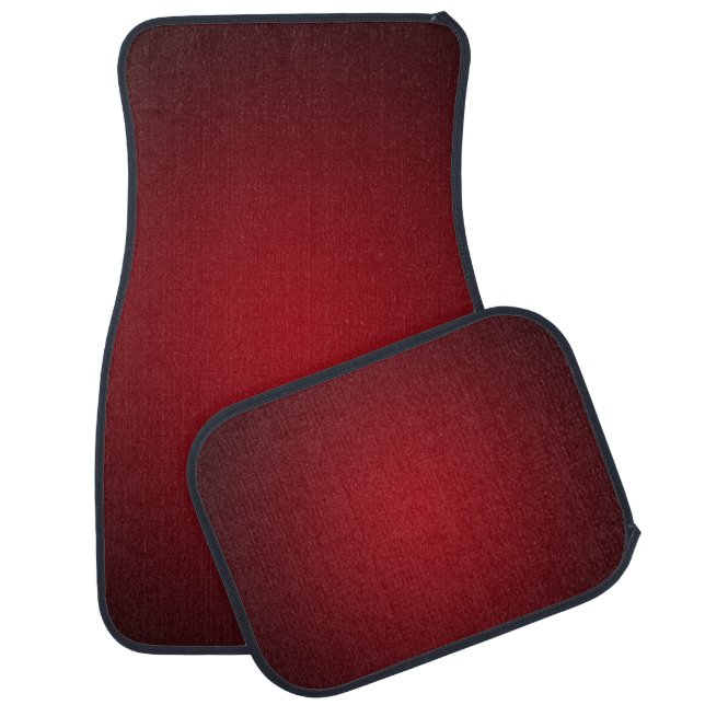 Trendy Red-Black Grainy Vignette Car Mat (Set)