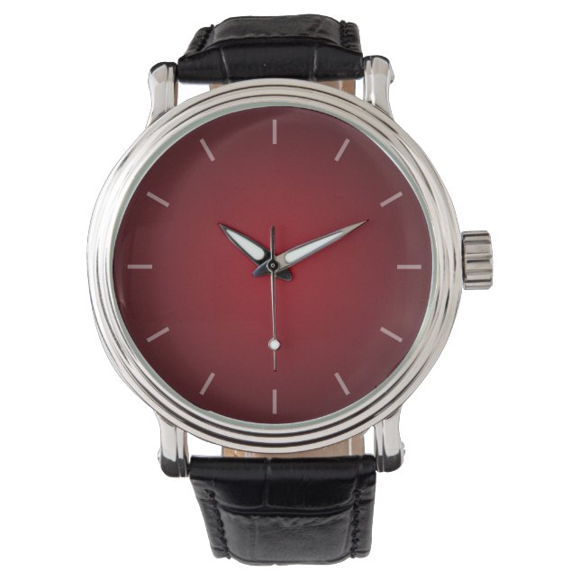 Trendy Red-Black Grainy Vignette Watch (Front)