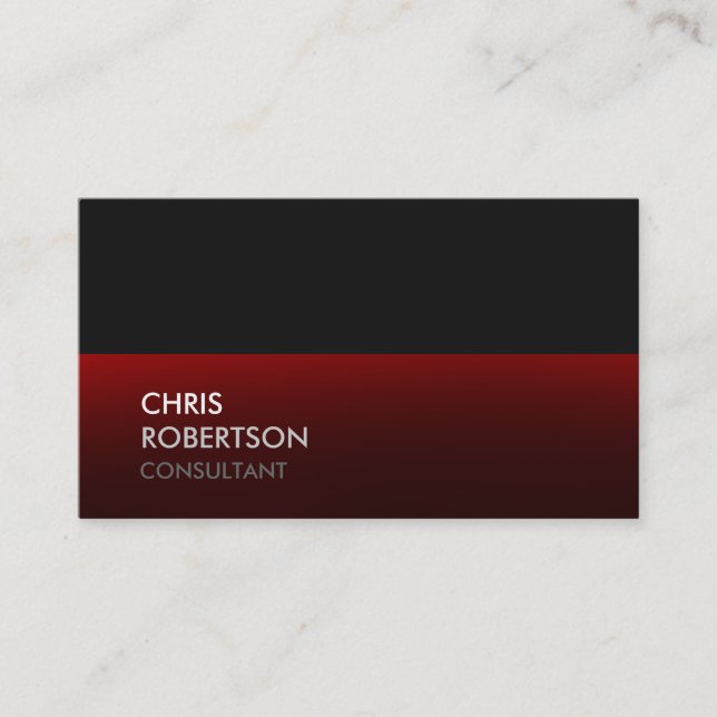 Trendy Red Black Stripes Business Card (Front)