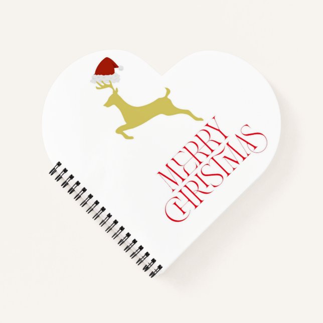 Trendy red Christmas print  Notebook (Front)