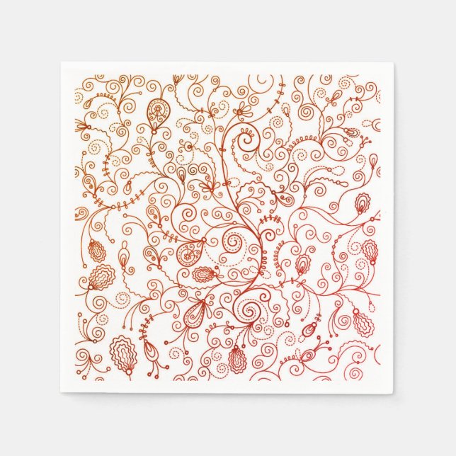 Trendy Red Floral Napkins (Front)