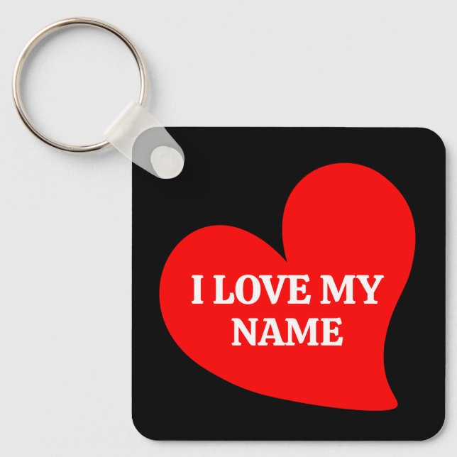 TRENDY RED HEART I LOVE MY ROMANTIC VALENTINE   KE KEYCHAIN (Front)