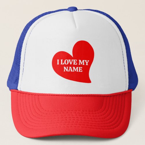 TRENDY RED HEART I LOVE MY ROMANTIC VALENTINE  TRU TRUCKER HAT