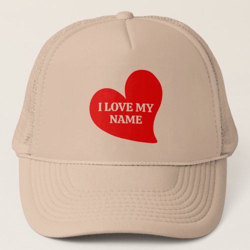 TRENDY RED HEART I LOVE MY ROMANTIC VALENTINE  TRU TRUCKER HAT