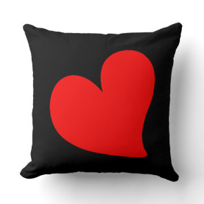 TRENDY RED HEART VALENTINES DAY THROW PILLOW