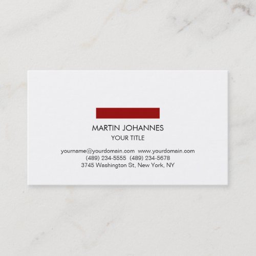 Trendy Red Line Black White Chic Business Card