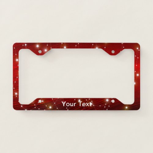 Trendy Red Metallic Lights Graphic License Plate Frame