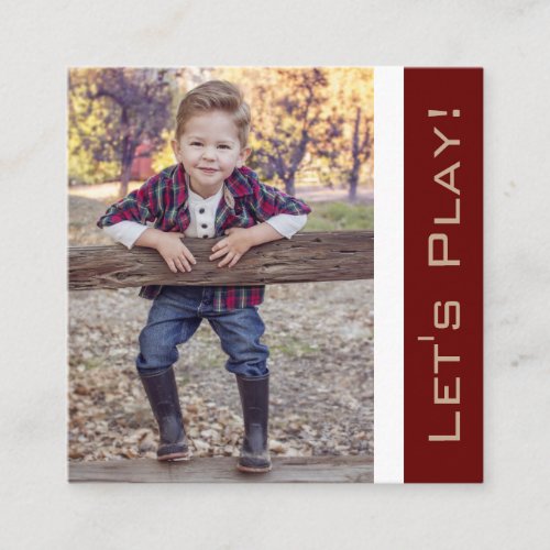 Trendy Red Playdate Card wPhoto