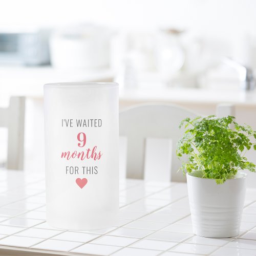 Trendy Red Post Pregnancy Funny Quote  Frosted Glass Beer Mug