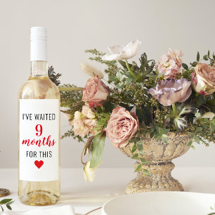 Trendy Red Post Pregnancy Funny Quote Wine Label