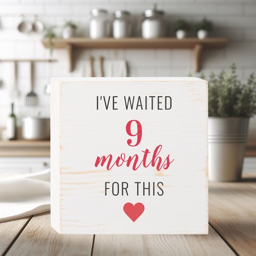 Trendy Red Post Pregnancy Funny Quote  Wooden Box Sign