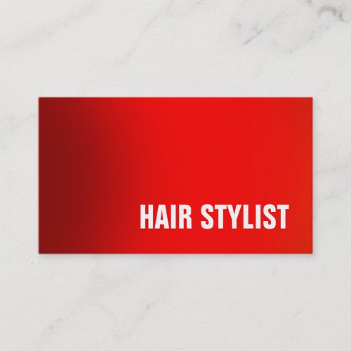 Trendy Red Professional Modern Hair Stylist Business Card